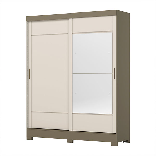 ROPERO 2 PUERTAS CORREDIZAS CON ESPEJO B74 BRIZ DUNA | CRISTAL