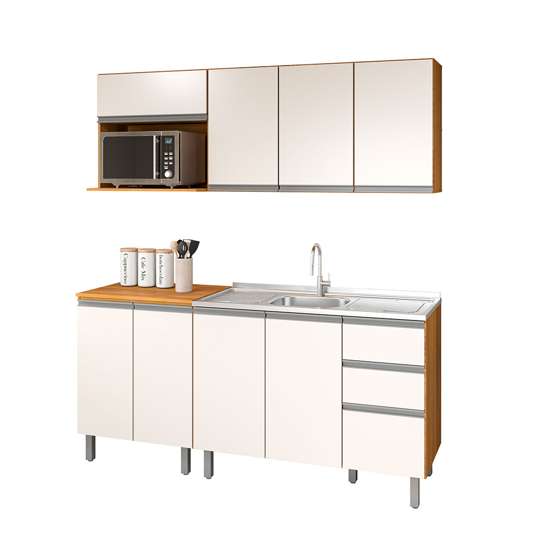 COCINA MODULADA 4.2 PIEZAS VOLLARE FIORELLO FREIJO | OFF WHITE