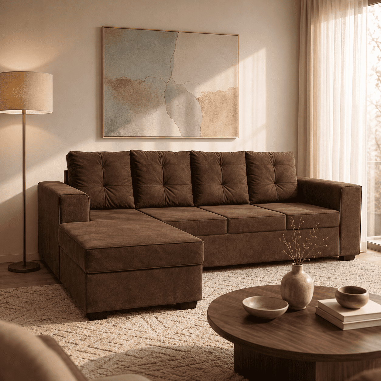 SOFA ONIX TRES LUGARES + CHAISE ABBA 871