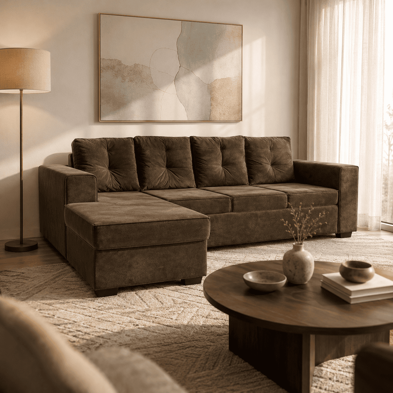 SOFA ONIX TRES LUGARES + CHAISE ABBA 897