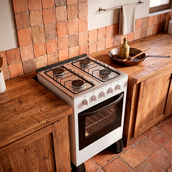 COCINA 4 HORNALLAS MBARETE NEW SIN TAPA ABBATEC BLANCO