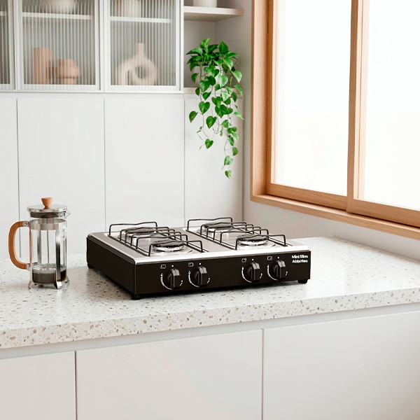 COCINA 4 HORNALLAS MINI SLIM ABBATEC NEGRO