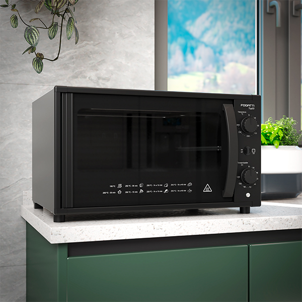 HORNO ELÉCTRICO TOP 50 LITROS FOGATTI NEGRO