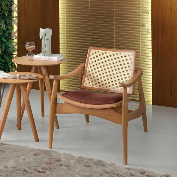 POLTRONA DE MADERA AMETISTA REFINATTO ALMENDRA | P513
