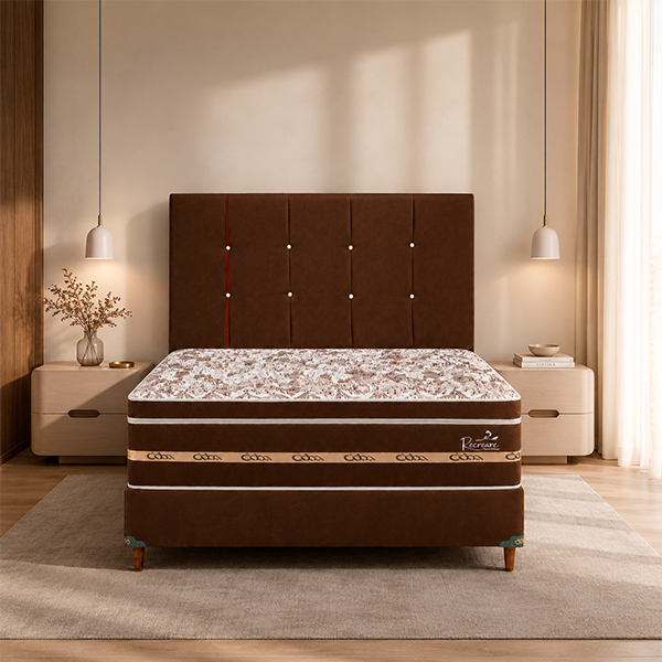 SOMIER RECREARE S PILLOW EURO 160 BA+CO+CA ABBA MARRON